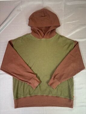Levi’s Waffle Knit Hooded Long Sleeve Shirt Olive Brown Relaxed Fit Medium